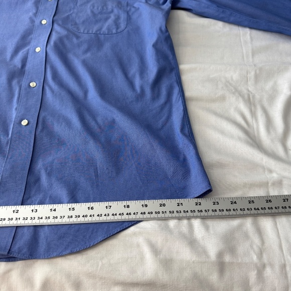 Brooks Brothers Classic Men's Long Sleeve Supima Cotton Button Up Shirt Blue 16 - Picture 13 of 14